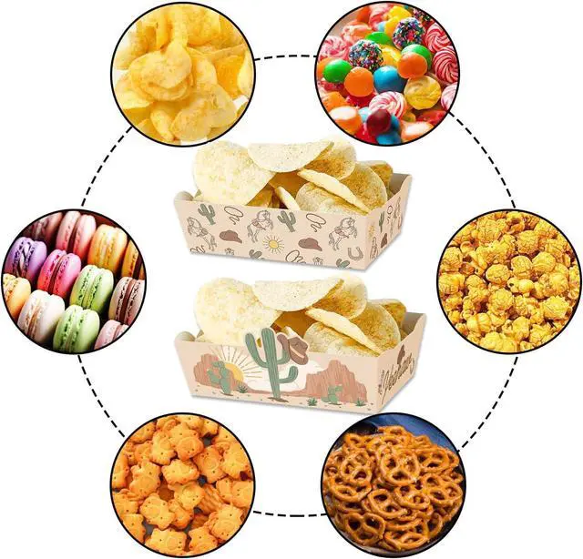 Alt view image 6 of 6 - 24 Pcs 2 lb Food Trays for Western Cowboy Party Decorations
