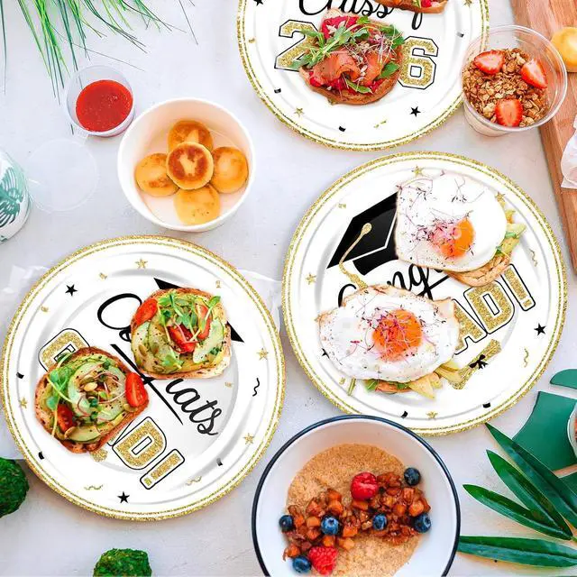 Alt view image 4 of 7 - 2026 Graduation Plates and Napkins Set, Disposable Tableware, Serves 25