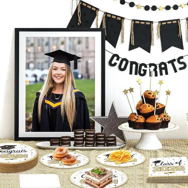 Alt view image 5 of 7 - 2026 Graduation Plates and Napkins Set, Disposable Tableware, Serves 25