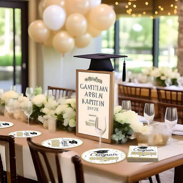 Alt view image 6 of 7 - 2026 Graduation Plates and Napkins Set, Disposable Tableware, Serves 25