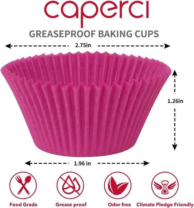 Alt view image 2 of 7 - Caperci Rainbow Standard Cupcake Liners Bright Colorful Muffin Baking Cups 350-Count, Odorless, Upgraded & Food Grade Grease-Proof Paper