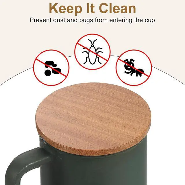 Alt view image 4 of 6 - Uxcell 2PCs Wooden Bamboo Lid - 3.07 Inch Coffee Mug Lids, Tea Cup & Glass Cover, Sealed Lids