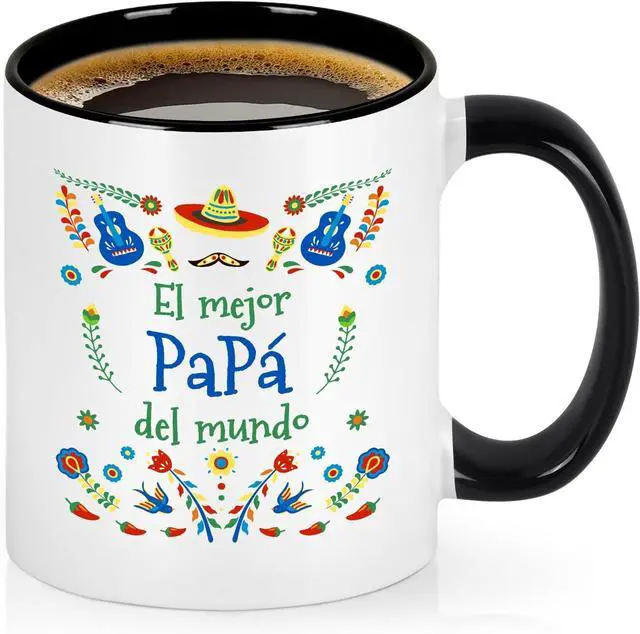 Main image of YHRJWN Papa Gifts - El Mejor Papa Del Mundo Coffee Mug, regalos para el día del padre, Father's Day Birthday Gift for Dad from Daughter or Son, 11 Oz