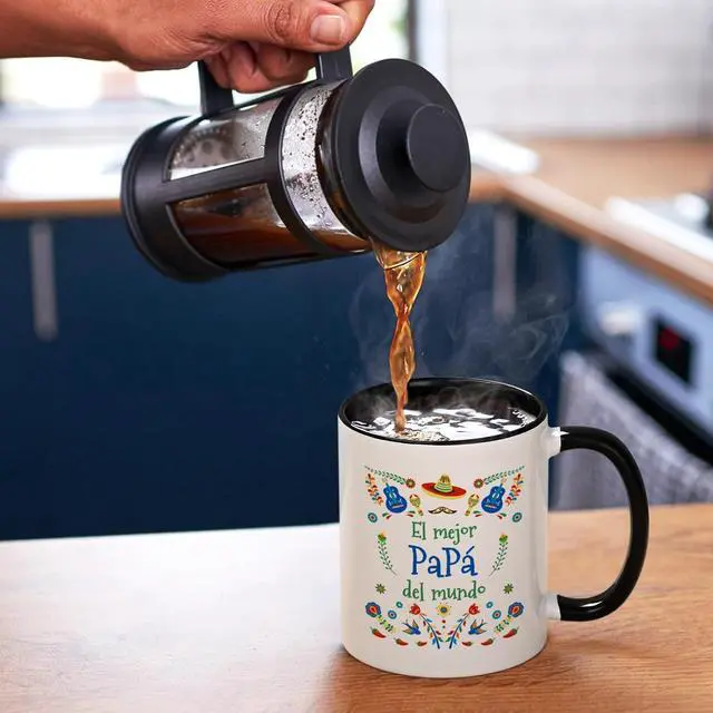 Alt view image 3 of 7 - YHRJWN Papa Gifts - El Mejor Papa Del Mundo Coffee Mug, regalos para el día del padre, Father's Day Birthday Gift for Dad from Daughter or Son, 11 Oz