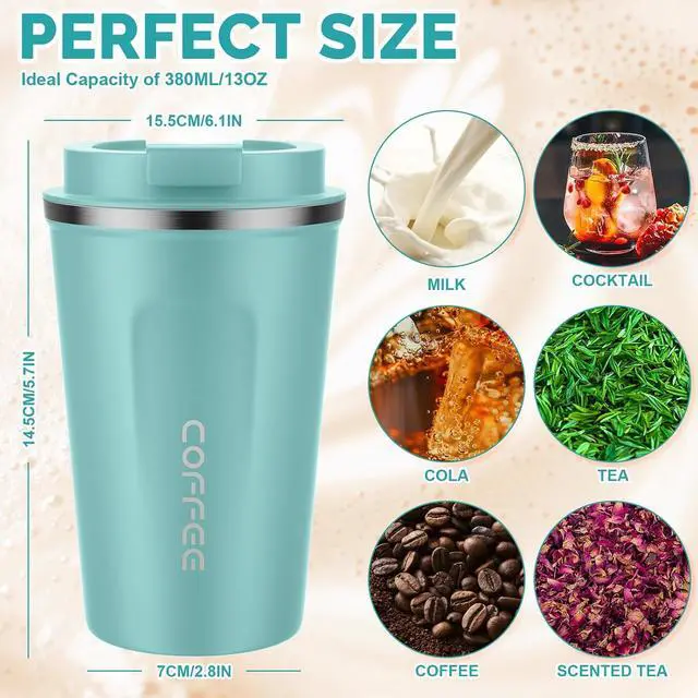 Alt view image 2 of 7 - CS COSDDI 12 oz Coffee mug - Stainless Steel Coffee Cup with Leakproof Lid