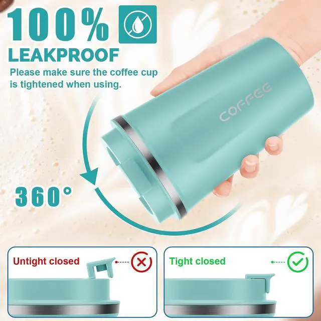 Alt view image 3 of 7 - CS COSDDI 12 oz Coffee mug - Stainless Steel Coffee Cup with Leakproof Lid