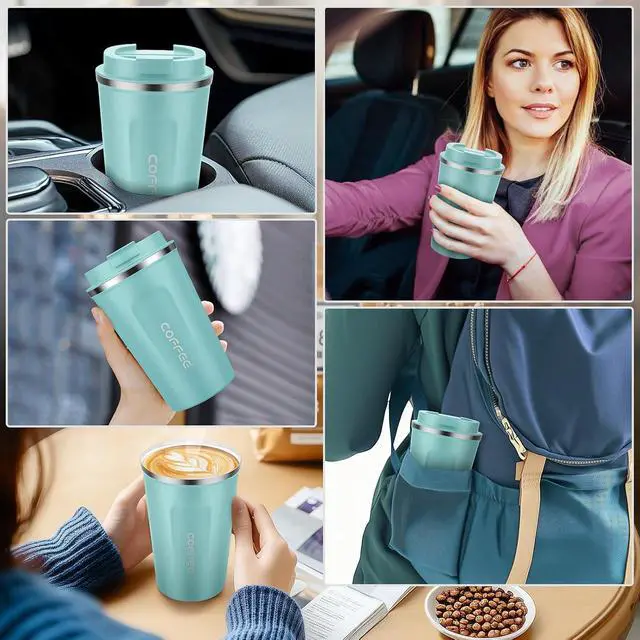 Alt view image 7 of 7 - CS COSDDI 12 oz Coffee mug - Stainless Steel Coffee Cup with Leakproof Lid