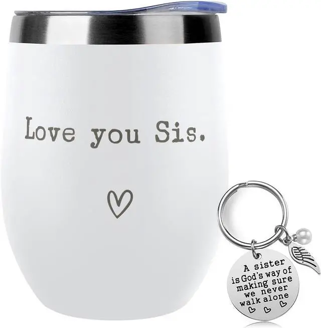Main image of SHOW-YA Sister Gifts from Sister - I Love You Sis - Sisters Gifts for Birthday - Graduation Gift Thanksgiving Christmas Gift for Sisters - 12oz Coffee Cup(White)
