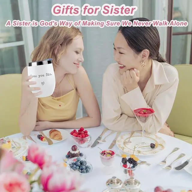 Alt view image 2 of 6 - SHOW-YA Sister Gifts from Sister - I Love You Sis - Sisters Gifts for Birthday - Graduation Gift Thanksgiving Christmas Gift for Sisters - 12oz Coffee Cup(White)