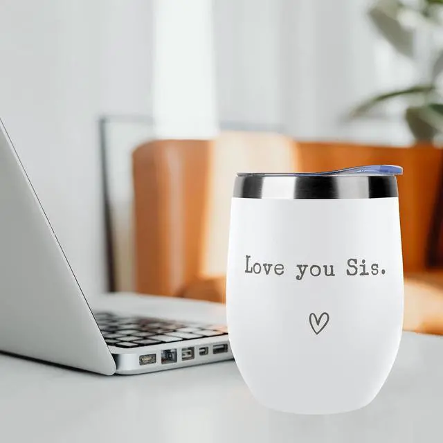 Alt view image 4 of 6 - SHOW-YA Sister Gifts from Sister - I Love You Sis - Sisters Gifts for Birthday - Graduation Gift Thanksgiving Christmas Gift for Sisters - 12oz Coffee Cup(White)