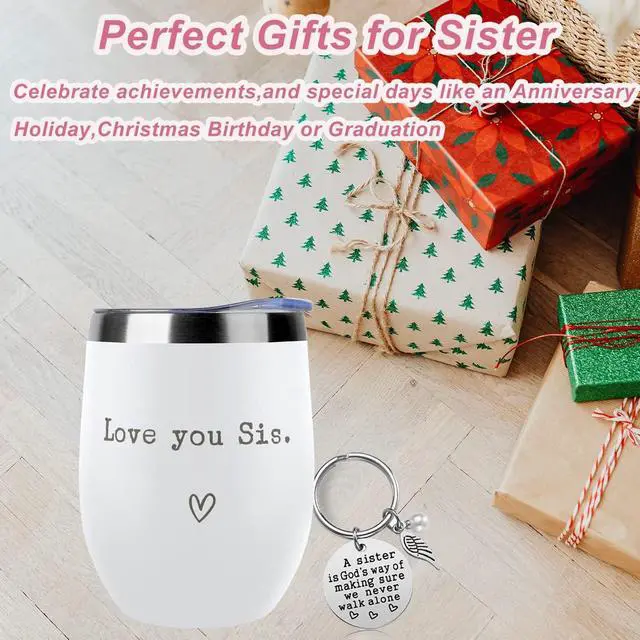 Alt view image 6 of 6 - SHOW-YA Sister Gifts from Sister - I Love You Sis - Sisters Gifts for Birthday - Graduation Gift Thanksgiving Christmas Gift for Sisters - 12oz Coffee Cup(White)