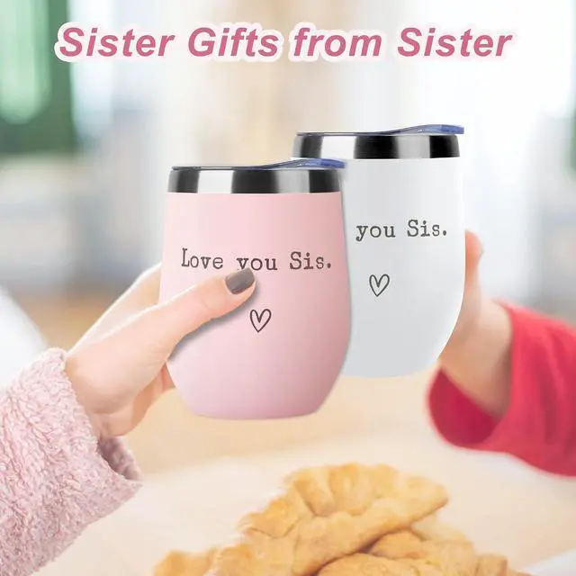 Alt view image 5 of 6 - SHOW-YA Sister Gifts from Sister - I Love You Sis - Sisters Gifts for Birthday - Graduation Gift Thanksgiving Christmas Gift for Sisters - 12oz Coffee Cup(White)