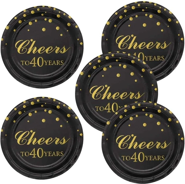 Alt view image 2 of 7 - 40th Birthday Party Supplies,50 PCS Cheers to 40 Years Disposable 7 Inch Paper Plates Dessert Plates for 40 Years Anniversary Party