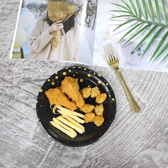 Alt view image 5 of 7 - 40th Birthday Party Supplies,50 PCS Cheers to 40 Years Disposable 7 Inch Paper Plates Dessert Plates for 40 Years Anniversary Party