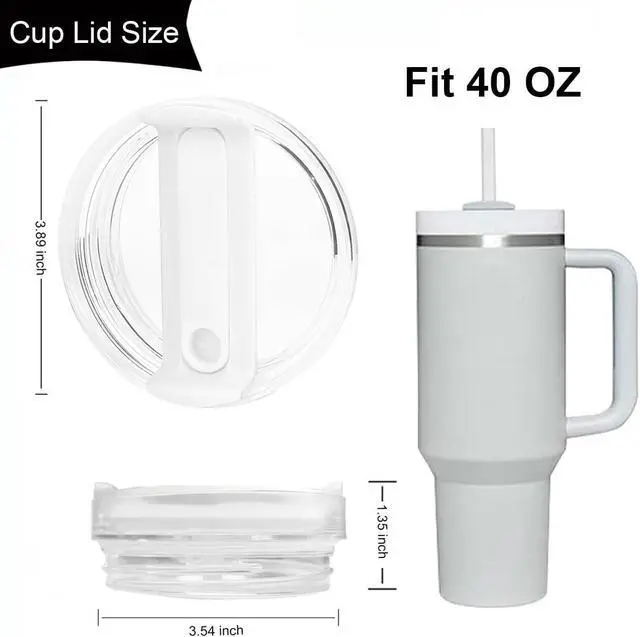 Alt view image 2 of 6 - 2 Pack Tumbler Lid for Stanley 40 oz Cup,Replacement Lids for Stanley Tumblers Travel Coffee Mug Spill Proof Splash Resistant Silicone Sliding Covers