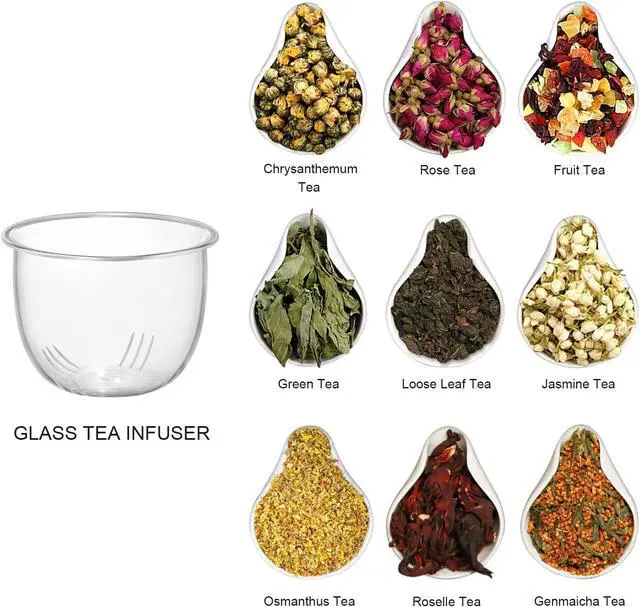 Alt view image 6 of 7 - 13oz Clear Glass Tea Mug with Filter and Lid for Blooming & Loose Leaf Tea