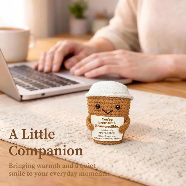 Alt view image 3 of 7 - Coffee Lovers Gifts for Women, Positive Espresso Emotional Crochet