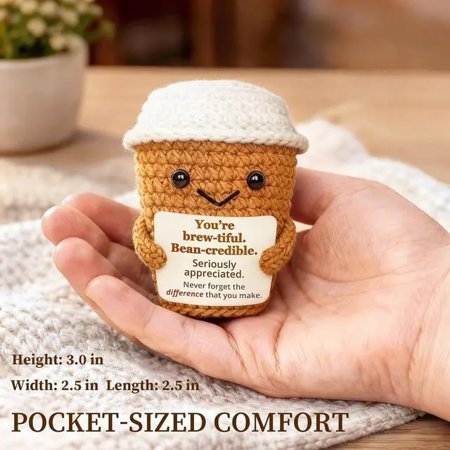 Alt view image 4 of 7 - Coffee Lovers Gifts for Women, Positive Espresso Emotional Crochet