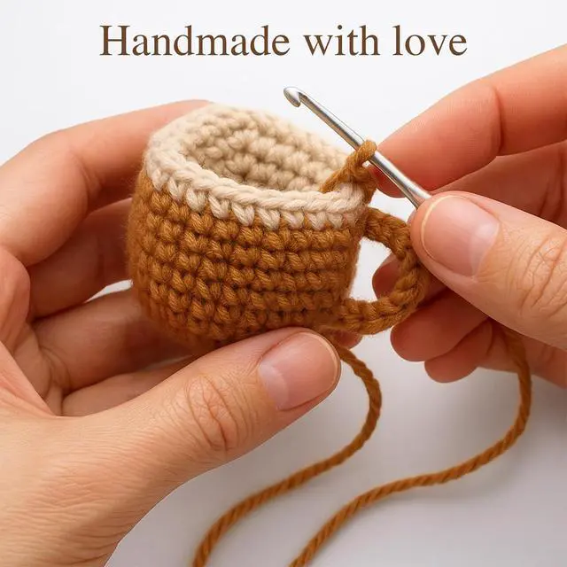Alt view image 7 of 7 - Birthday Gift for Her Him Women Men Girlfriend Boyfriend, Positive Crochet Espresso Cup, Cute Small Coffee Lover Gift for Best Friend Couple Wife Husband Mom