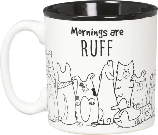 Alt view image 2 of 2 - Burton and Burton Mornings are Ruff Ceramic Coffee Mug, 13 Ounce