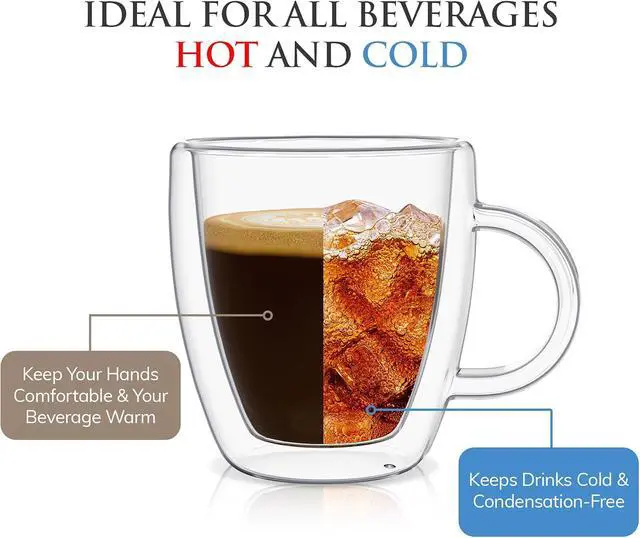 Alt view image 4 of 5 - Mindful Design Double Wall Insulated Glasses Espresso Cups (Set of 2) - 5.4-Ounce Mugs