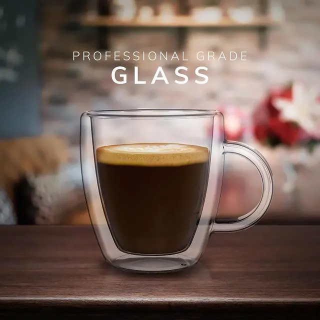 Alt view image 2 of 5 - Mindful Design Double Wall Insulated Glasses Espresso Cups (Set of 2) - 5.4-Ounce Mugs