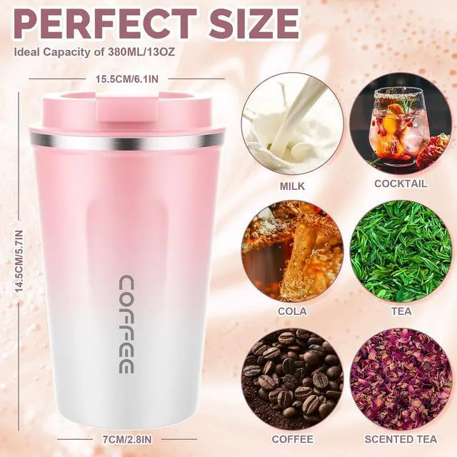 Alt view image 2 of 7 - CS COSDDI 12 oz Coffee mug - Stainless Steel Coffee Cup with Leakproof Lid