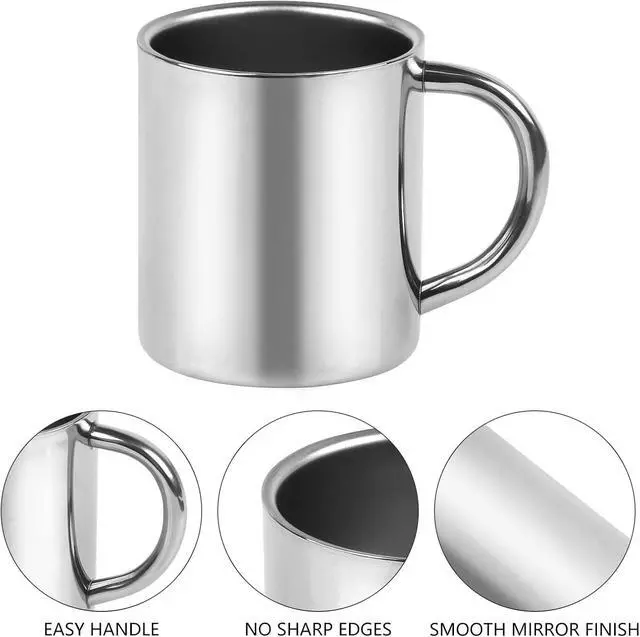 Alt view image 4 of 7 - CABAX 7oz / 210ml Mug, Double Walled Coffee Mug with Handle, Stainless Steel Shatterproof Tea Cups for Kids Camping Mugs, Pack of 1
