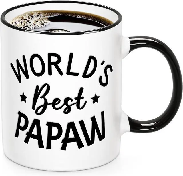 Main image of YHRJWN Papaw Fathers Day Gift, World's Best Papaw, Grandpa Mug, Papaw Gifts, Christmas Birthday Father's Day for Papaw, 11Oz