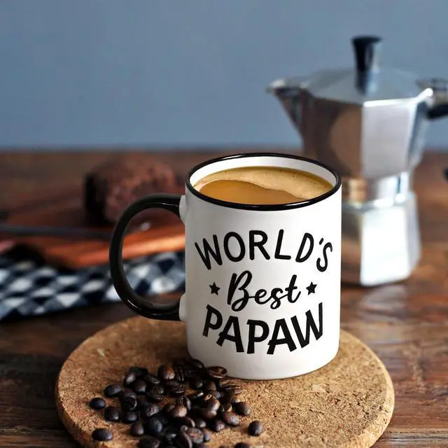 Alt view image 2 of 7 - YHRJWN Papaw Fathers Day Gift, World's Best Papaw, Grandpa Mug, Papaw Gifts, Christmas Birthday Father's Day for Papaw, 11Oz