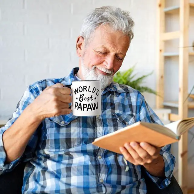 Alt view image 4 of 7 - YHRJWN Papaw Fathers Day Gift, World's Best Papaw, Grandpa Mug, Papaw Gifts, Christmas Birthday Father's Day for Papaw, 11Oz