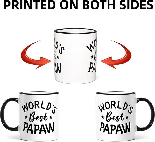 Alt view image 7 of 7 - YHRJWN Papaw Fathers Day Gift, World's Best Papaw, Grandpa Mug, Papaw Gifts, Christmas Birthday Father's Day for Papaw, 11Oz