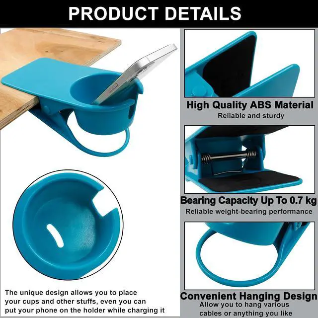 Alt view image 3 of 5 - Jiozermi Drinking Cup Holder Clip, Blue