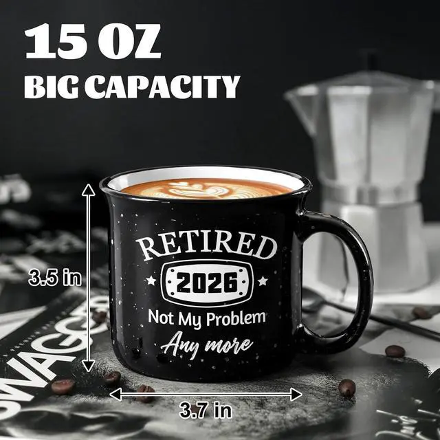 Alt view image 5 of 7 - Maustic Retirement Gift for Woman Men, Retirement Gifts for Men Women, Coworker, Friend, Teacher, Retired 2026 Not My Problem Anymore Retired Mug, 15 Oz