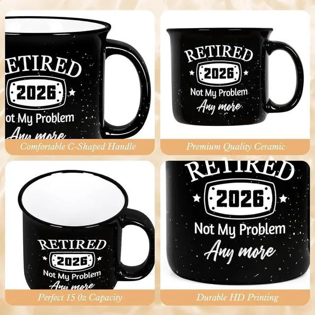 Alt view image 6 of 7 - Maustic Retirement Gift for Woman Men, Retirement Gifts for Men Women, Coworker, Friend, Teacher, Retired 2026 Not My Problem Anymore Retired Mug, 15 Oz