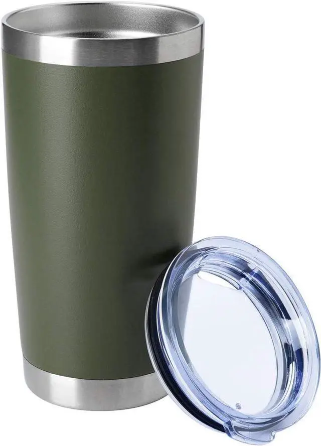 Main image of HASLE OUTFITTERS 20oz Tumblers Bulk Stainless Steel Cup with Lid Double Wall Vacuum Insulated Coffee Mug for Cold & Hot Drinks 1 Pack, Army Green