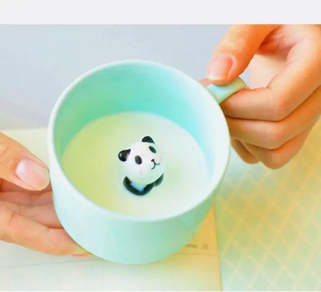 Alt view image 6 of 7 - ZaH 3D Mug Animal Inside Cup Cartoon Ceramics Figurine Teacup for Boys Girls Kids Women Men Coffee Mug (8 oz Panda)