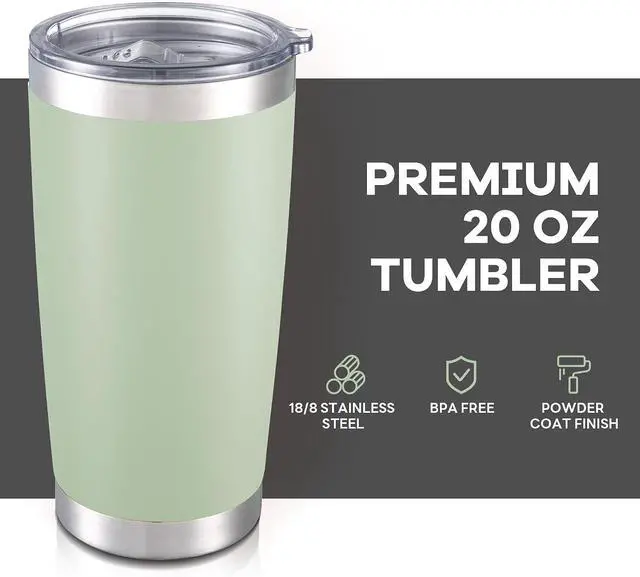 Alt view image 2 of 7 - 20 oz Tumbler with Lid Stainless Steel Insulated Tumblers Cups Travel Mug
