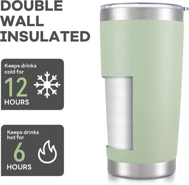 Alt view image 3 of 7 - 20 oz Tumbler with Lid Stainless Steel Insulated Tumblers Cups Travel Mug