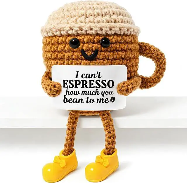 Main image of Crochet Coffee Lover Gifts for Women Home Desk Decor