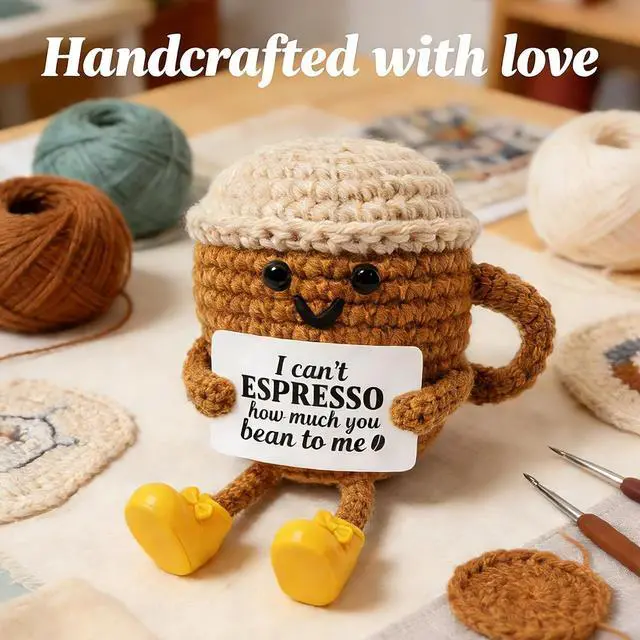 Alt view image 7 of 7 - Crochet Coffee Lover Gifts for Women Home Desk Decor