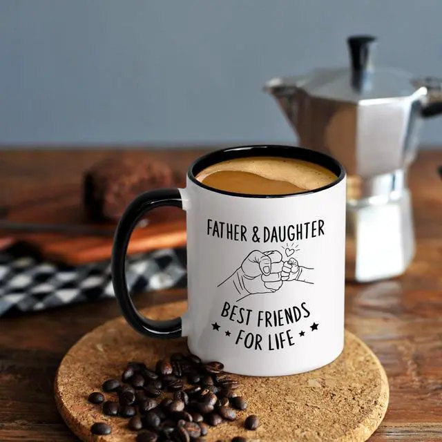 Alt view image 2 of 7 - YHRJWN Dad Gifts from Daughter, Fathers day Gift for Dad, Father & Daughter Best Friend for Life Mug, 11 Oz