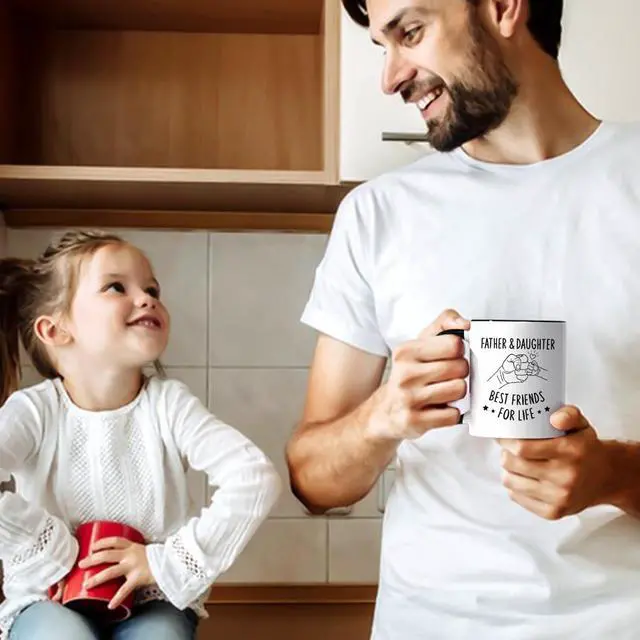Alt view image 3 of 7 - YHRJWN Dad Gifts from Daughter, Fathers day Gift for Dad, Father & Daughter Best Friend for Life Mug, 11 Oz
