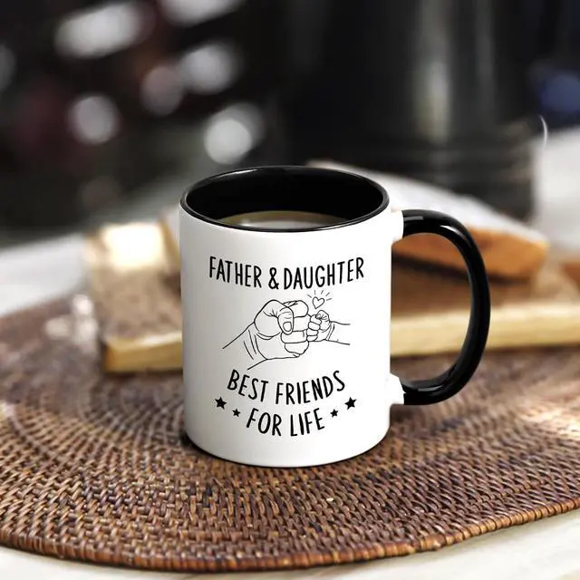 Alt view image 4 of 7 - YHRJWN Dad Gifts from Daughter, Fathers day Gift for Dad, Father & Daughter Best Friend for Life Mug, 11 Oz