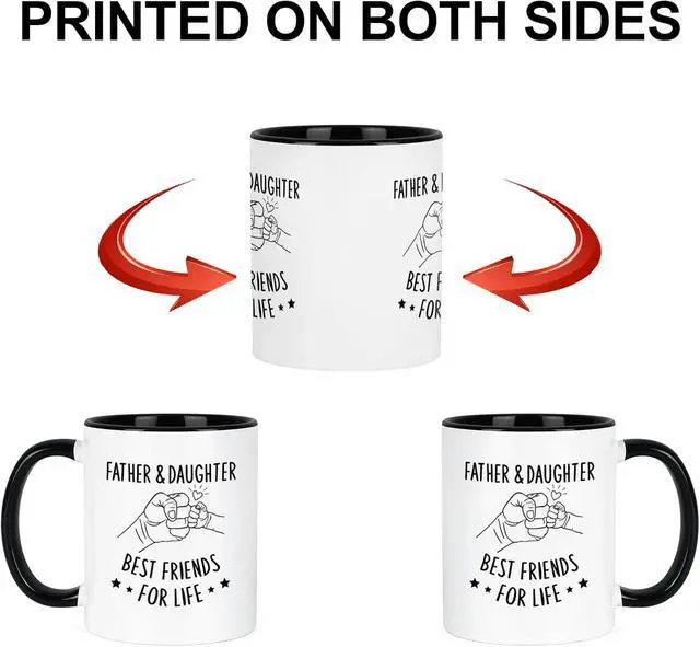 Alt view image 7 of 7 - YHRJWN Dad Gifts from Daughter, Fathers day Gift for Dad, Father & Daughter Best Friend for Life Mug, 11 Oz