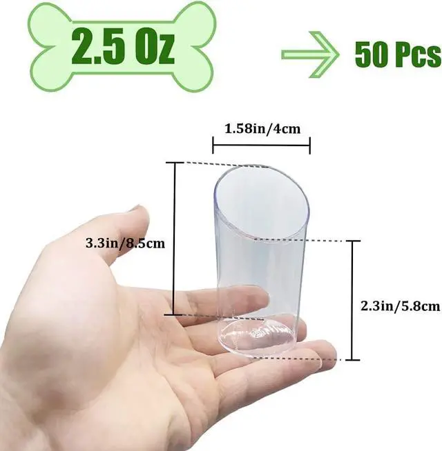 Alt view image 3 of 7 - Jnnzzggu 50Pcs Mini Dessert Cups,2.5Oz Clear Plastic Parfait Appetizer Cup,Slanted Round Cup For Desserts,Appetizers,Ice Cream