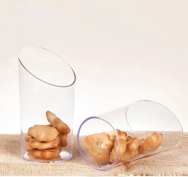 Alt view image 7 of 7 - Jnnzzggu 50Pcs Mini Dessert Cups,2.5Oz Clear Plastic Parfait Appetizer Cup,Slanted Round Cup For Desserts,Appetizers,Ice Cream