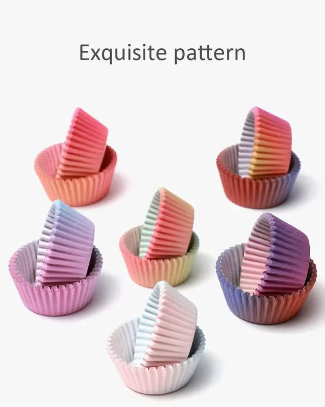 Alt view image 3 of 6 - qiqee Gradient Cupcake Liners, 300 Count, Standard Size