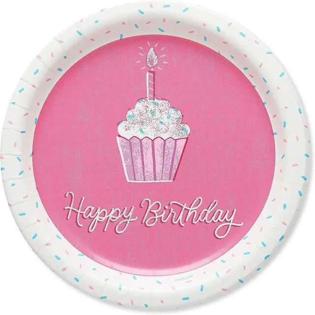 Main image of American Greetings Unicorn Party Supplies, Paper Dessert Plates (40-Count)