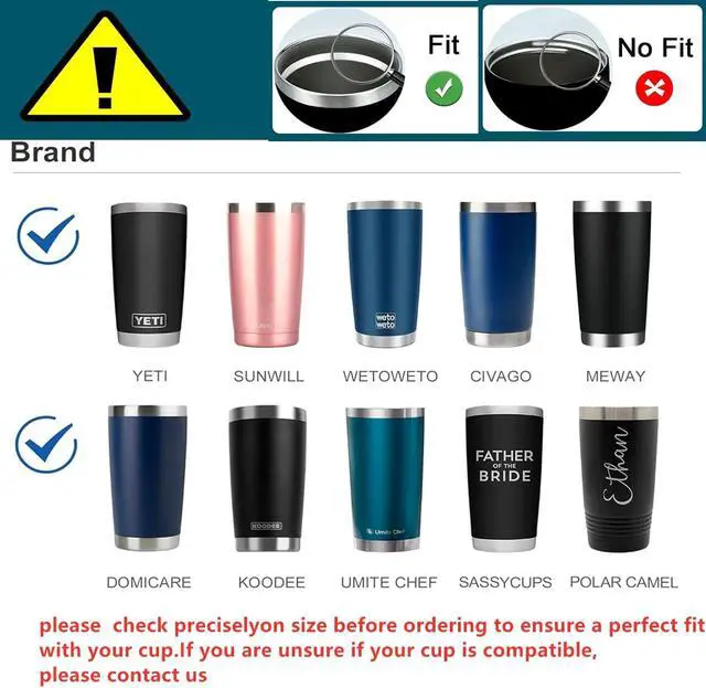 Alt view image 2 of 6 - Tumbler Lid for 20 Oz,2 Replacement Lids for 20oz Stainless Steel Tumbler Travel Cup Yeti,Ozark Trails and more Cooler Cup, Flip-top Splash Proof (Black, 20 OZ)